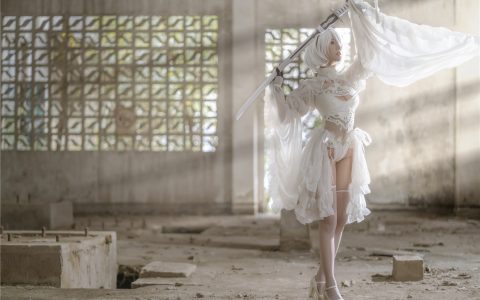 [Cosplay][8K]镜酱 – NO.01 2B白色婚纱 Wedding Dress