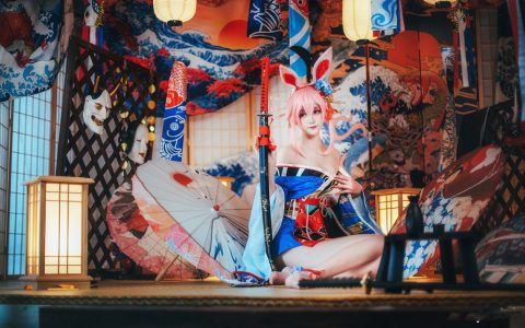[COS][yui金鱼] 八重樱+明日方舟 黑 Yae Sakura+Arknights