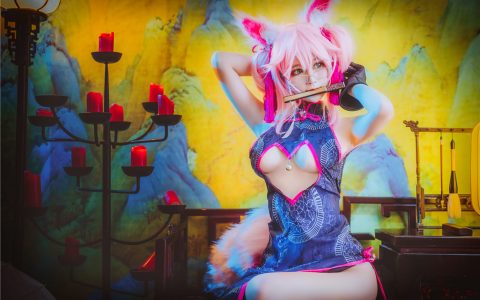 [Cosplay][8K]yui金鱼 – NO.11 旗袍 玉藻の前 Tamamo no Mae QiPao