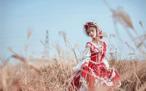 [Cosplay][8K]阿包也是兔娘 NO.05 lolita红裙 Lolita Red Skirt