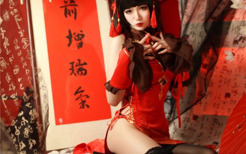 [Cosplay][8K]一米八的大梨子 – NO.03 时崎狂三新春旗袍 Tokisaki Kurumi New Year QiPao