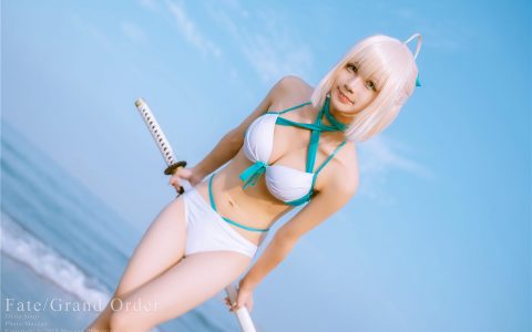 [Cosplay][8K][沖田凜花Rinka] NO.034 FateGrand Order – 沖田総司 水着ver