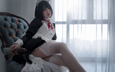 [Cosplay][8K]半半子 BanBanKo - 嫌パン メイド