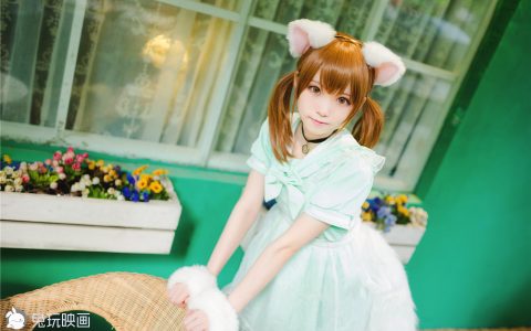 [Cosplay][8K]绮太郎_Kitaro – NO.23 白喵喵喵 Green Kitten