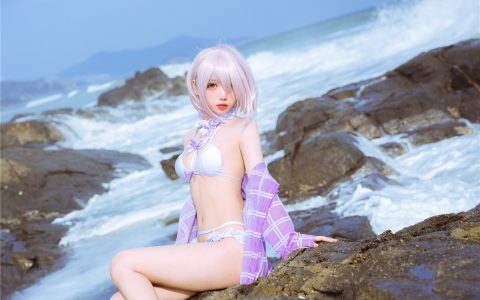 [Cosplay][8K]果咩酱w NO.018 海边玛修 マシュ.キリエライト Mash Kyrielight
