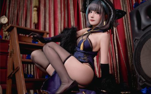 [Cosplay][8K]卜呦 – NO.01 柴郡音乐绚烂 Azur Lane County of Chester