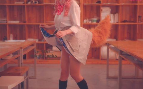 [Cosplay][8K]Hokunaimeko 北乃芽子 NO4 Tamamo no Mae Uniform ver. 玉藻前 制服ver. (FGO)[NSFW]