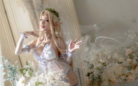 [Cosplay][8K]蠢沫沫 NO.120 白精灵3套 White ELF
