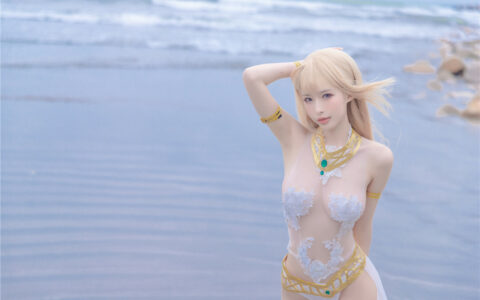 [Cosplay][8K]清水由乃 NO.022 玛丽萝丝 白色泳衣 DOA Marie Rose White Swim wear