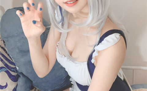 [Cosplay][8K]ElyEE子 NO.071 噶呜·古拉(小鲨鲨) 泳装 Gawr Gura Swimsuit