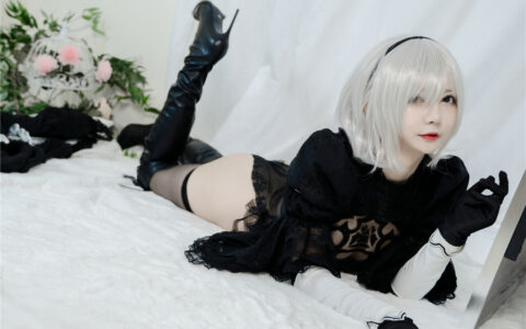 [Cosplay][8K]51酱 – NO.02 2B黑婚纱 2B Black Bride