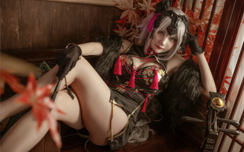 [Cosplay][8K]是一只熊仔吗 NO.08 黑贞 同人旗袍 FGO Jeanne d'Arc (Alter) Qi Pao