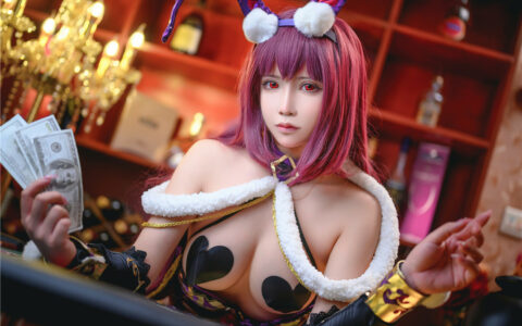 [Cosplay][8K]抱走莫子A – 斯卡哈兔女郎 FGO Scáthach Bunny Girl