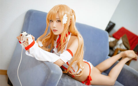 [Cosplay][8K]切切celia NO.01 亚丝娜睡衣 Yuuki Asuna