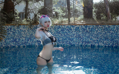 [Cosplay][8K]二佐Nisa NO.126 碧蓝天狼星泳装 Azur Lane Sirius Swimsuit