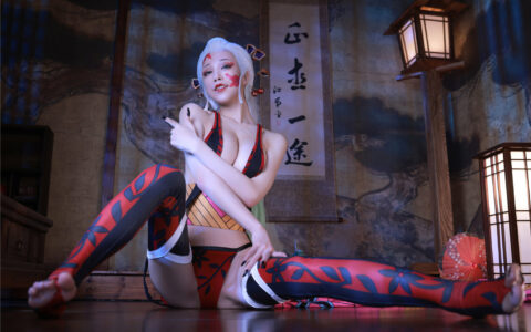 [Cosplay][8K]水淼Aqua NO.115 鬼灭之刃 上弦陆堕姬 Demon Slayer Daki