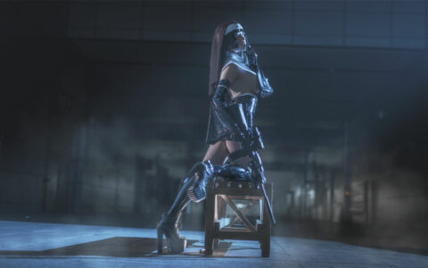 uki雨季 NO.03 修女黑胶衣 Black Leather Nun