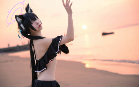 G44不会受伤 NO.80 碧蓝档案 黑見芹香 海边泳装 Blue Archive Kuromi Serika