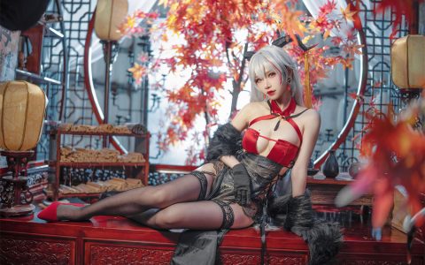 骨牙路子野 - 埃吉尔旗袍 Azur Lane Ägir Qi Pao [17P-214MB]