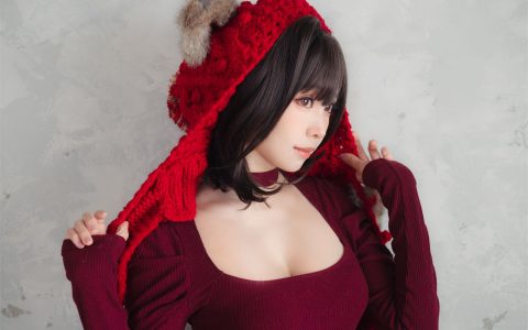 Ely_eee(ElyEE子) - 红色 KNITTING[52P-109MB]