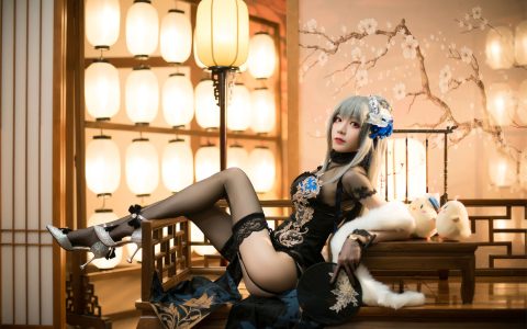 Tomoyo酱 - 碧蓝 路易九世旗袍 Azur Labe St.louis Qi Pao [20P／79MB]