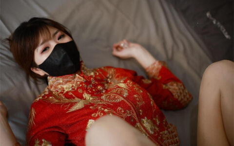 白龙猫女 – 肉丝秀禾服 red chinese wedding dress[34P+3V／36MB]