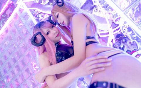 源纱希喵喵喵&镜子 - 魅魔双人 Succubus Twins [28P／426MB]