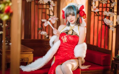 焖焖碳 - 碧蓝航线 柴郡新春旗袍 Cheshire Qi Pao [29P／527MB]